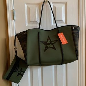 Haute Shore Greyson Neoprene Tote Bag w/wristlet.